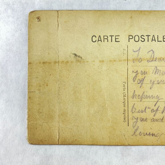 Vintage Hands Across The Sea Embroidered Postcard France and Union Jack Flags - Picture 6 of 10